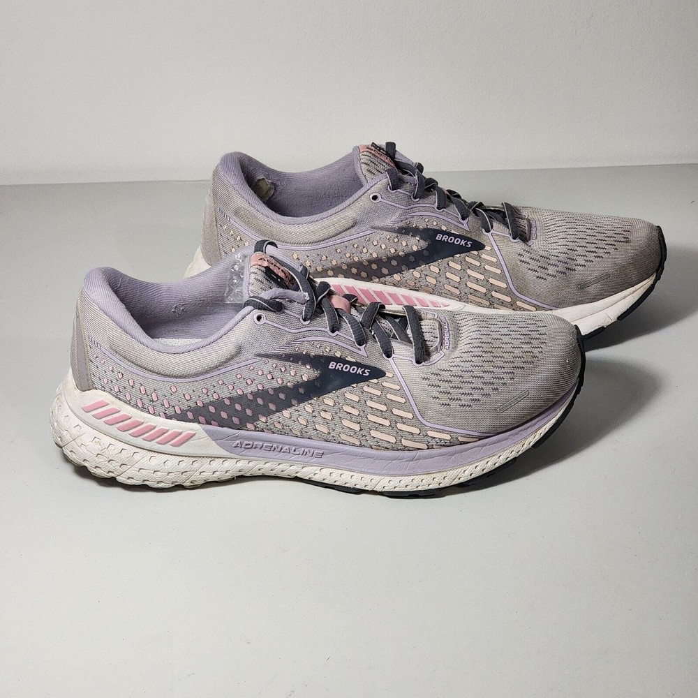 Brooks 1203291B675 Adrenaline GTS 21 Women's Gray Lilac Running Shoes Size 10 B